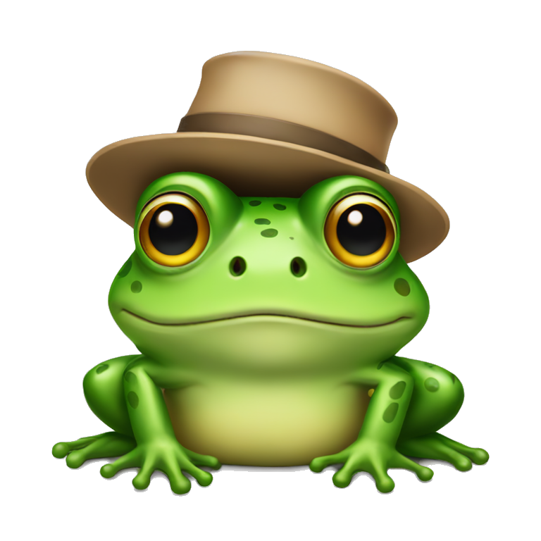 frog wearing hat emoji