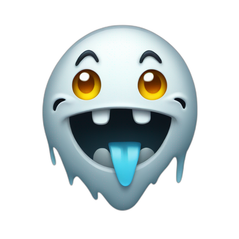 scared ghost smiling emoji
