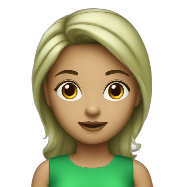 girl in green dress emoji