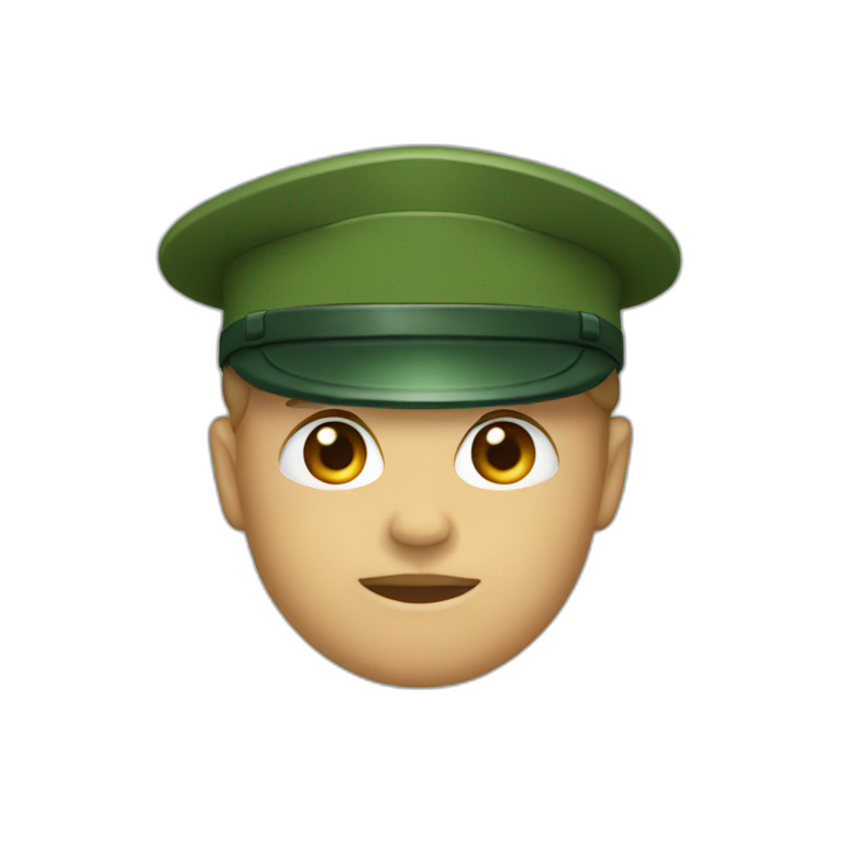 a green Military cap emoji