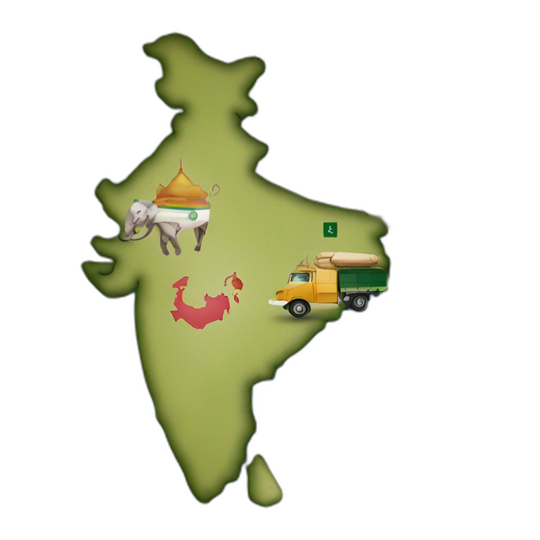 india, pakistan, bangladesh, and sri lanka on a map emoji