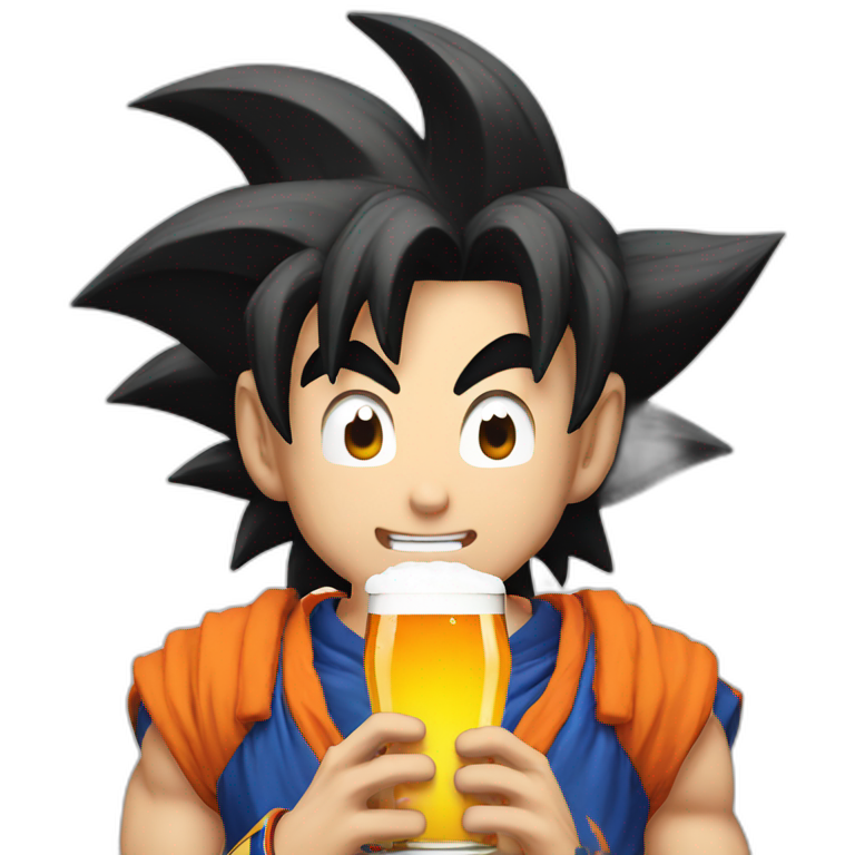 goku drink a beer emoji