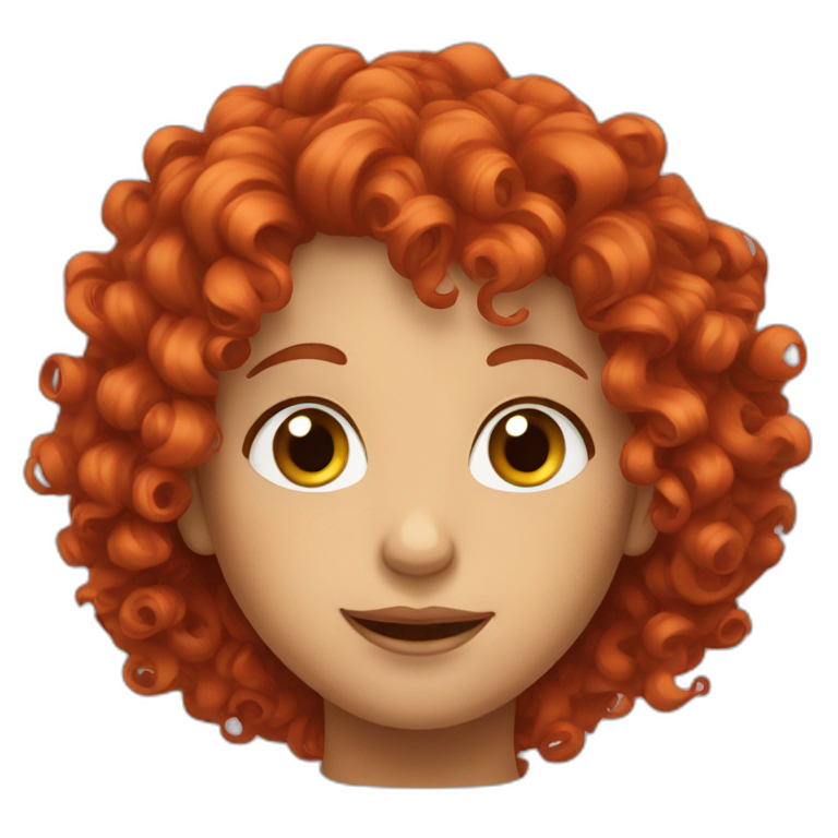 curly red hair CARTOON emoji