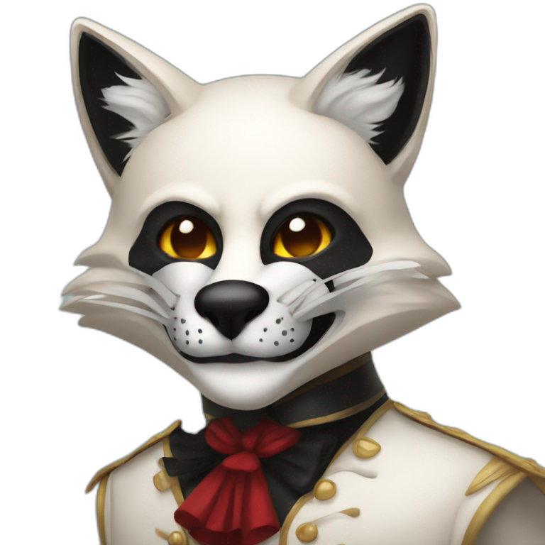 Fox with a mask of the phantom of the opera emoji