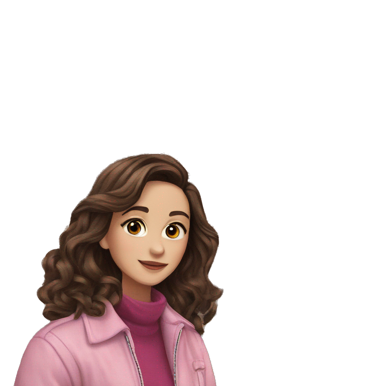 cozy girl in pink jacket emoji