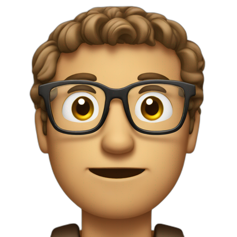 brown-short-haired classy man wearing glasses struggling to fit a key into a lock emoji