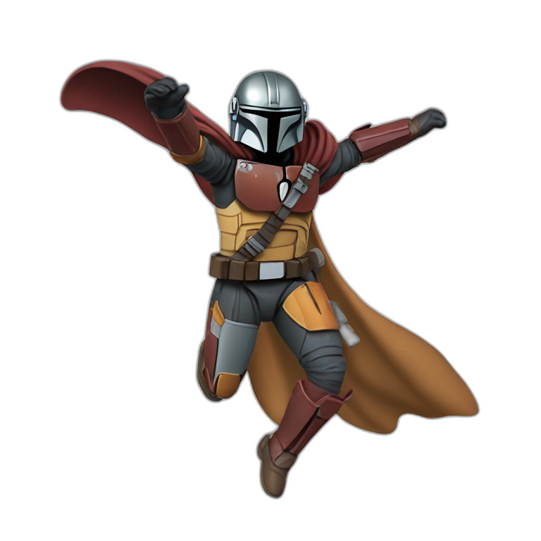 mandalorian flying like Superman emoji