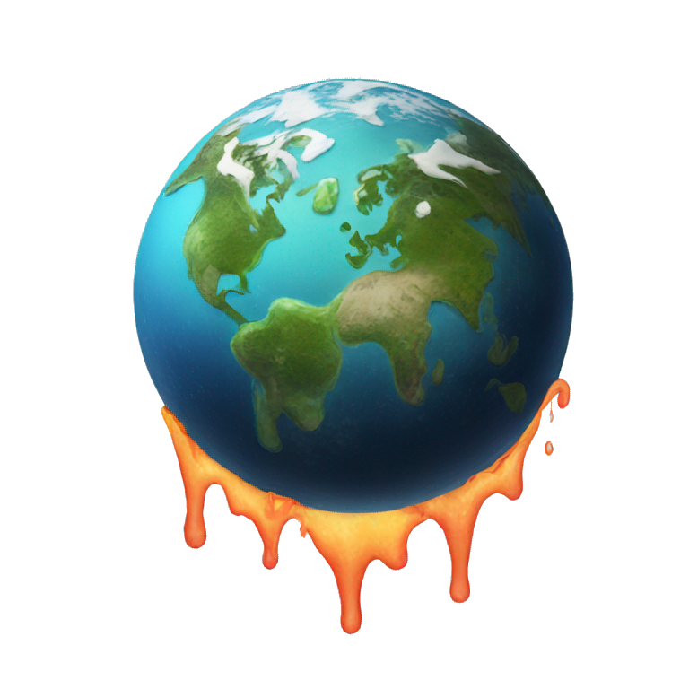 planet earth melting like the melting face emoji emoji