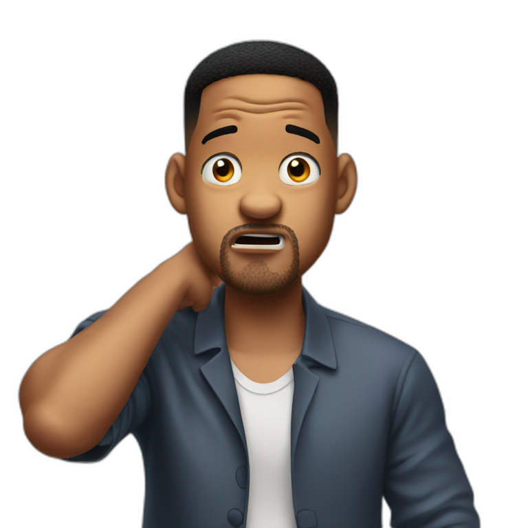 will smith head shocked with hand on his head emoji
