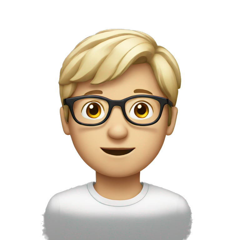 a white european boy wearing glasses emoji