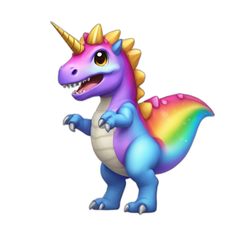 tyrannosaurus-unicorn-rainbow-cute emoji