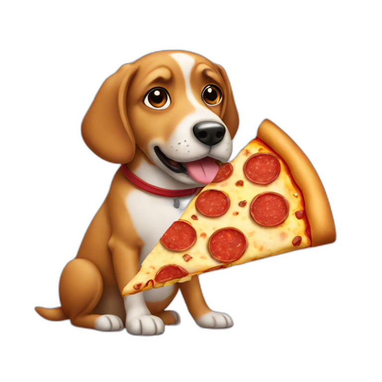dog with pizza emoji