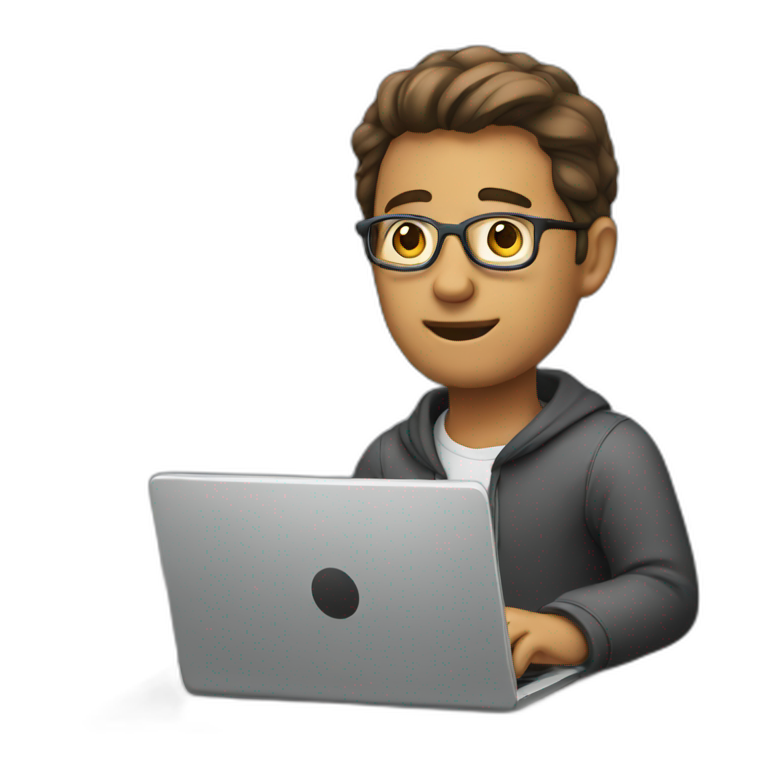 A man using laptop emoji