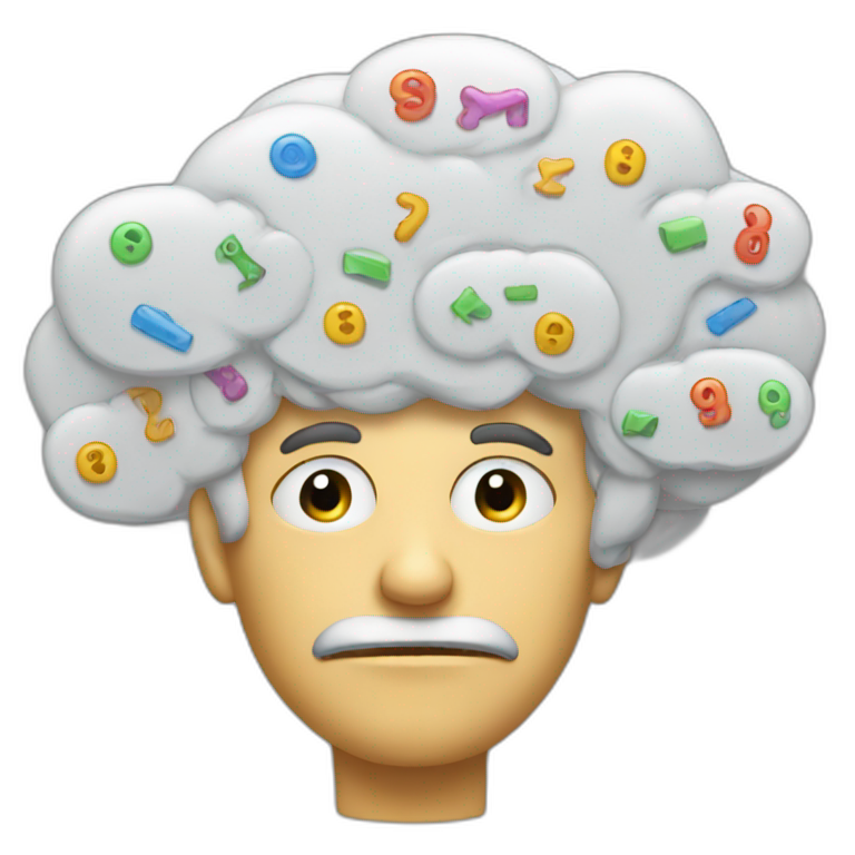 guy thinking complex math in a thinking bubble emoji