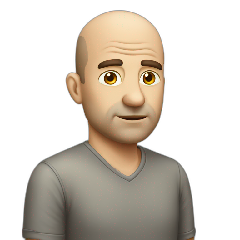 balding bored man emoji