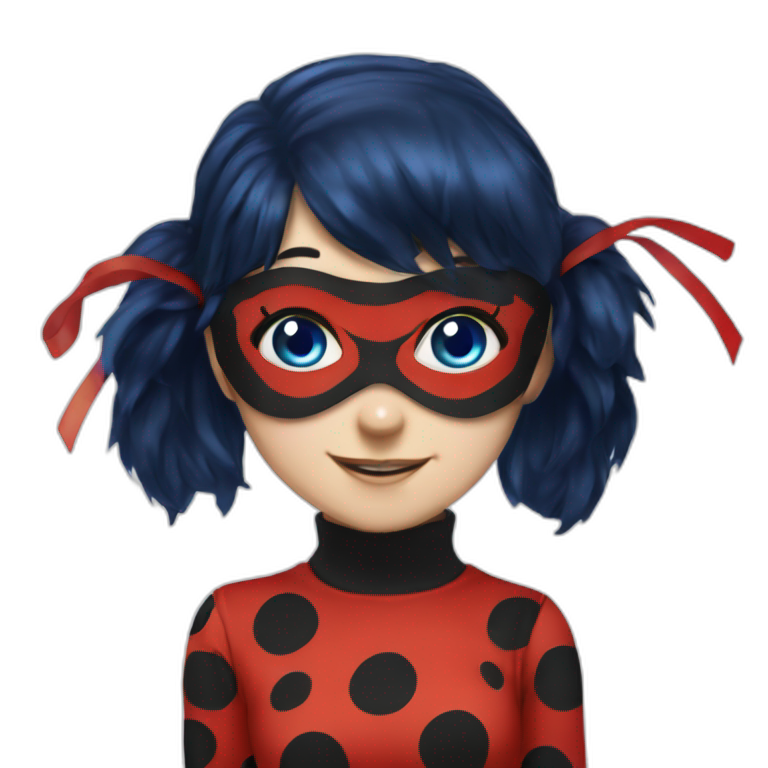 blue-eyed girl with domino mask emoji