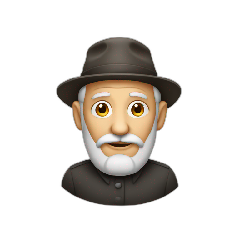 old jew with round cap emoji