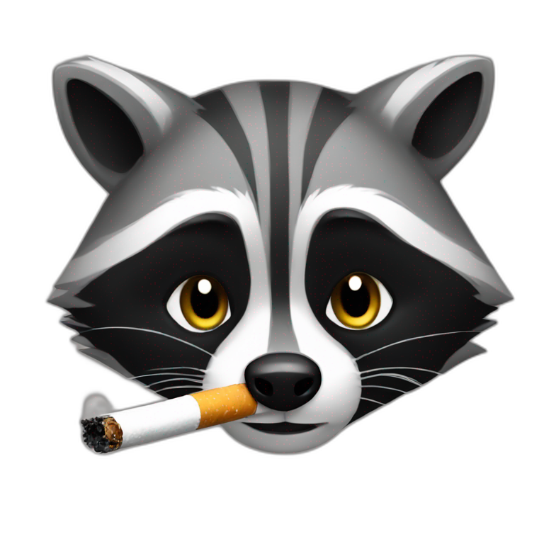 Raccoon smoke cigarette emoji