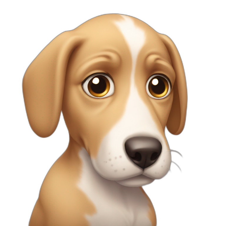 Confused puppy rolling eyes emoji