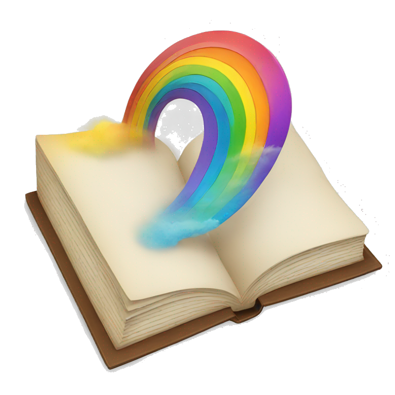Open book with rainbow emoji