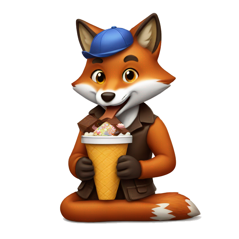 fox eating chocolate emoji