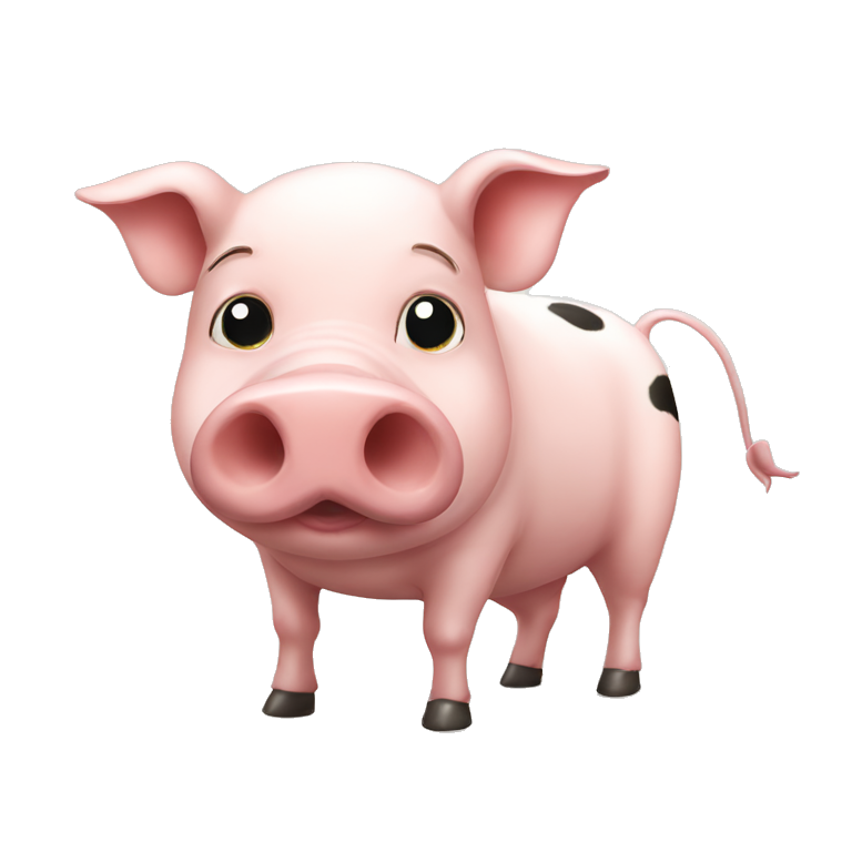 pig with cow emoji