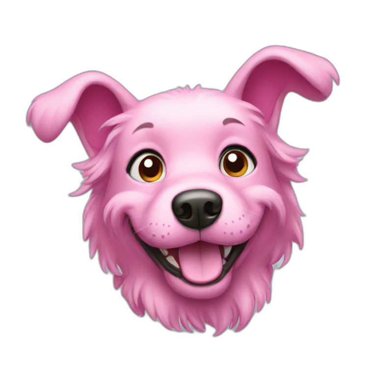 Pink dog happy emoji