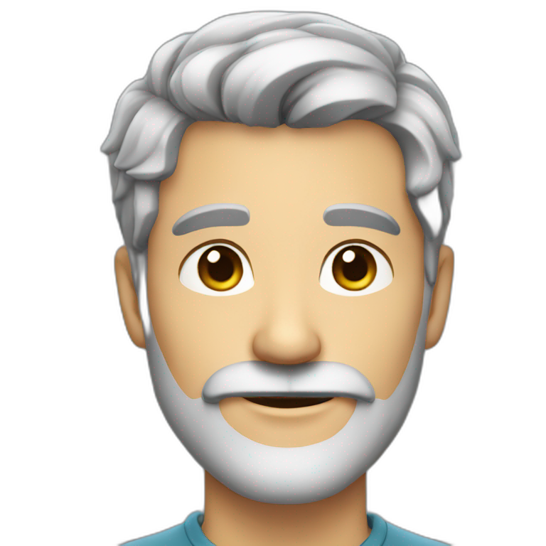 Handsome man with dark grey hair and beard emoji
