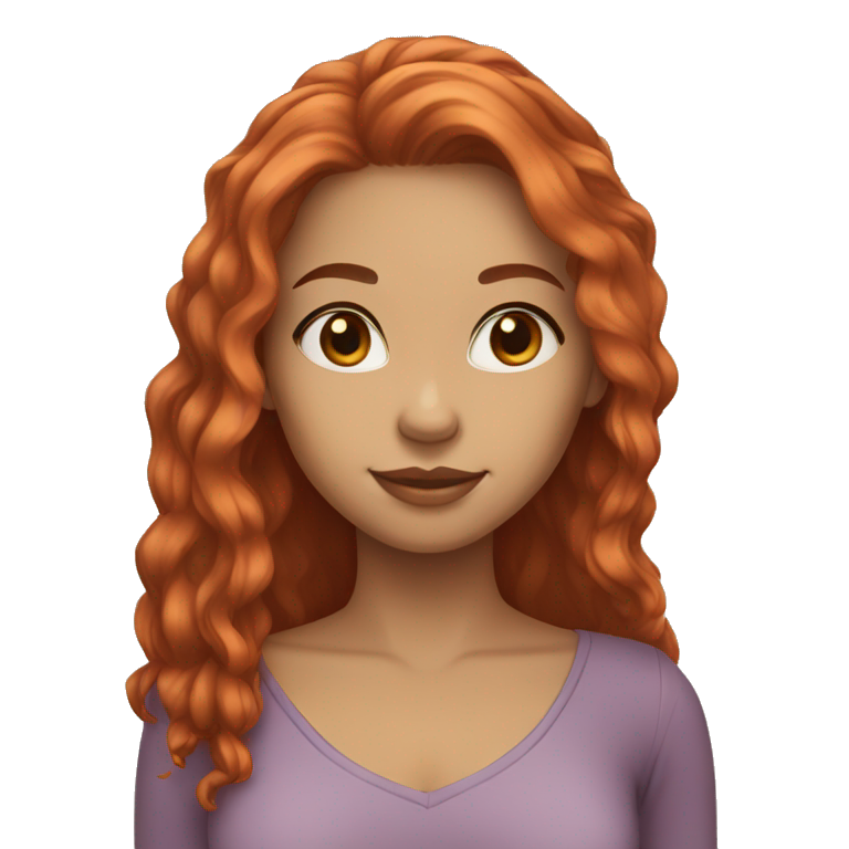 YOUNG LADY,LIGHT SKIN TONE, LARGE RED HAIR, STRAIGHT HAIR emoji