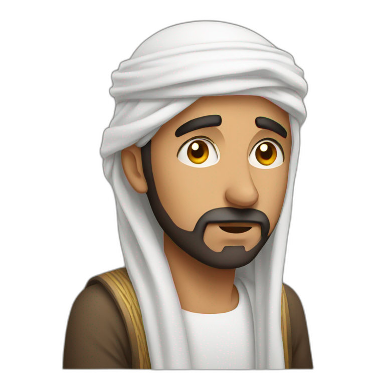 Arab man tired emoji