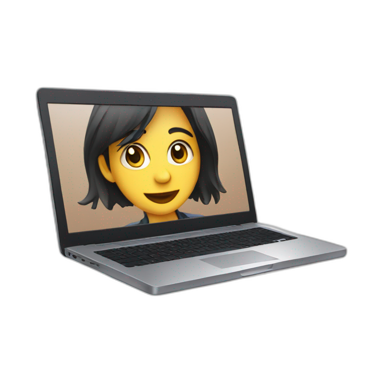 laptop screen video recording emoji