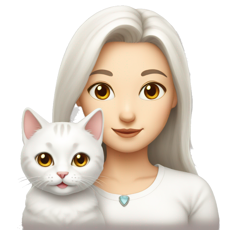 white mother cat emoji