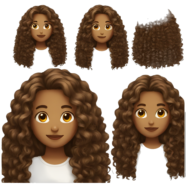 girl with brown long curly hair emoji