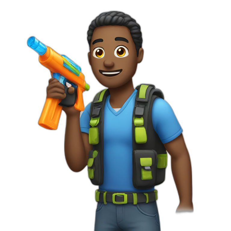 man holding water gun emoji
