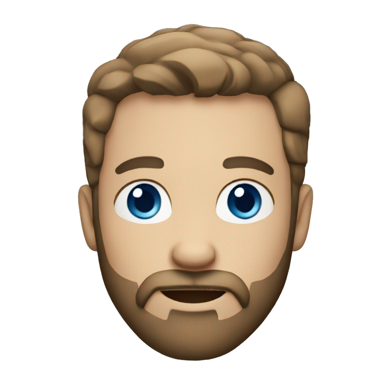 bearded guy with short hair and blue eyes emoji