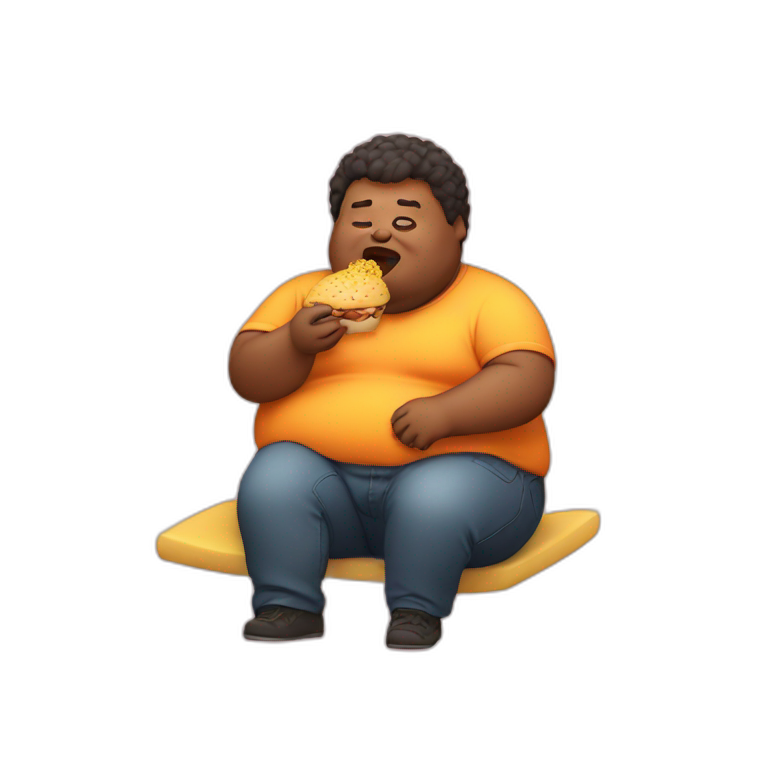 fat person eating emoji