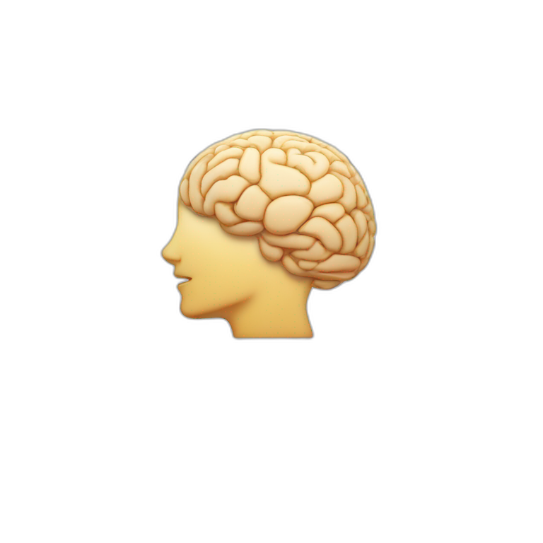 iMac with brain on screen emoji
