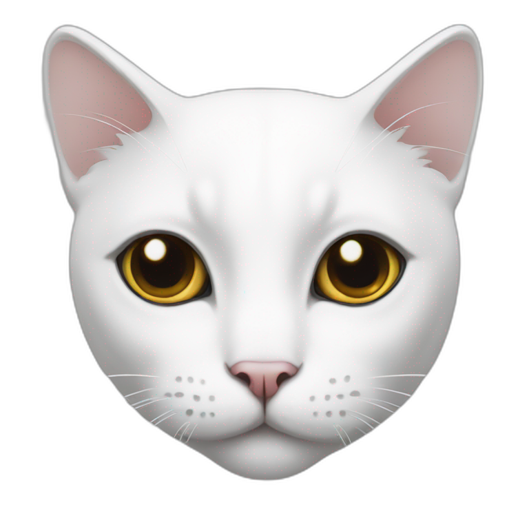 white white cat with a black spot on one eye emoji