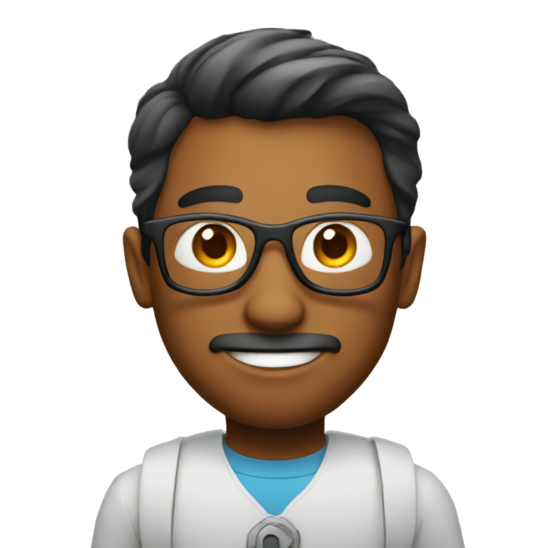 techy guy looks smart emoji