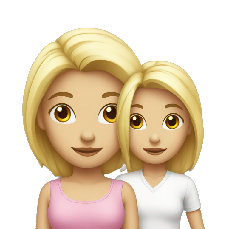 a girl and a mom white emoji