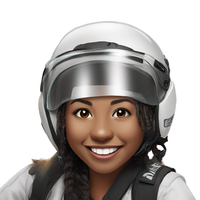 happy girl in helmet emoji