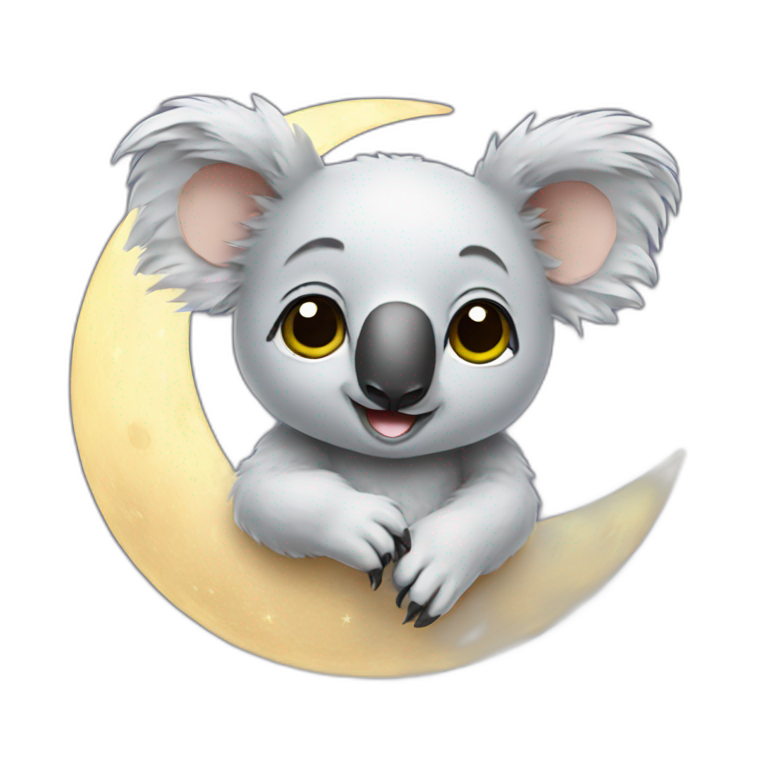 koala on moon emoji