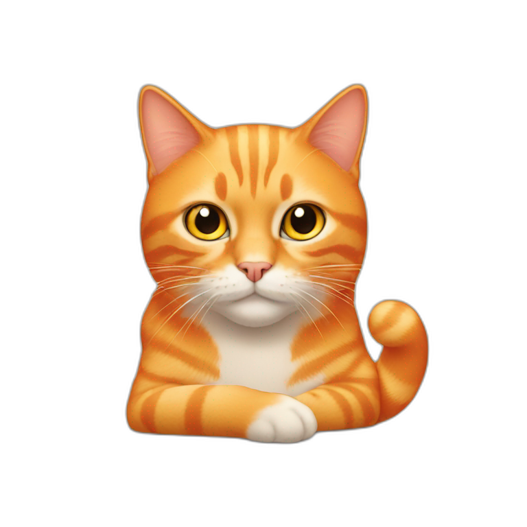 orange cat no brain cell emoji