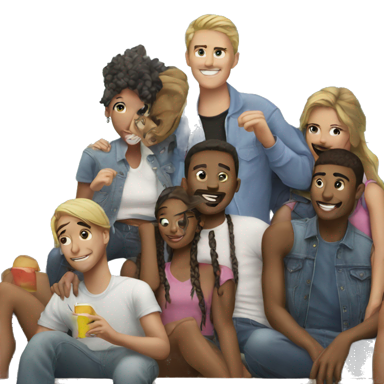 group of friends hanging out emoji