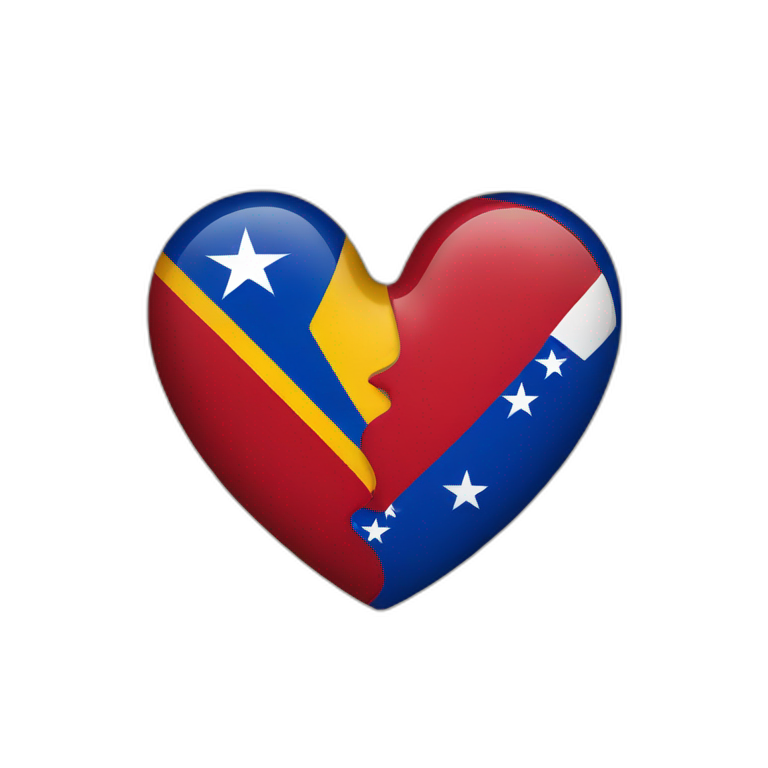 Venezuela and Dominican Republic heart emoji
