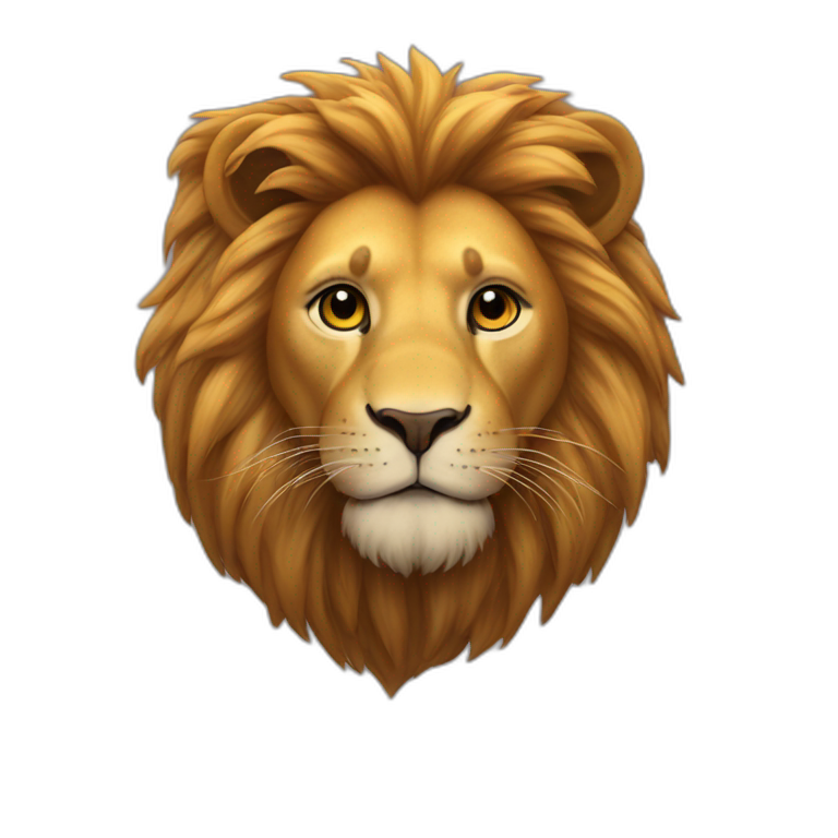 lion sur une abeille emoji