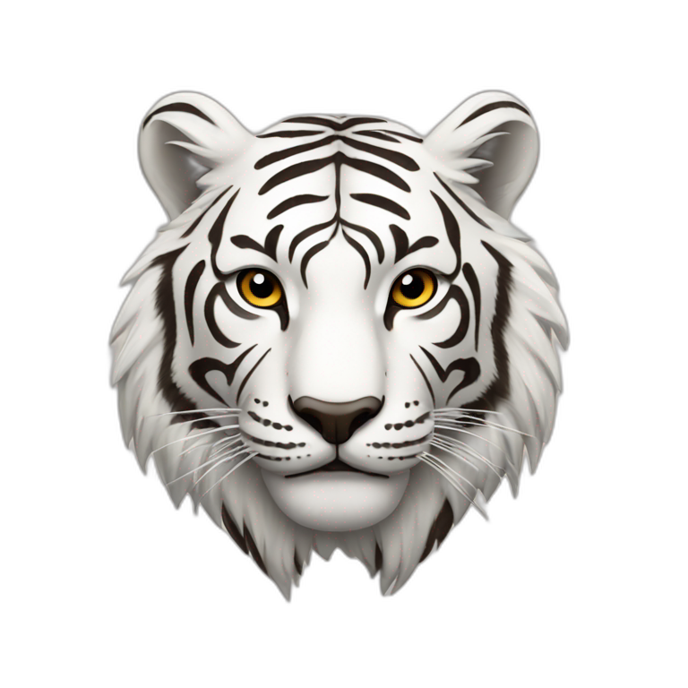 white boho tiger emoji