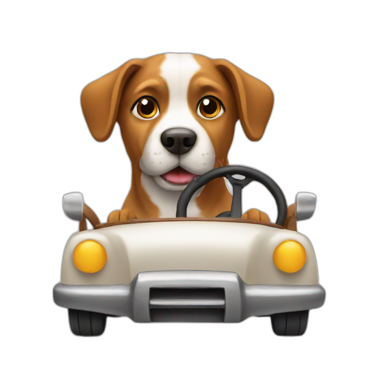 dog driving emoji