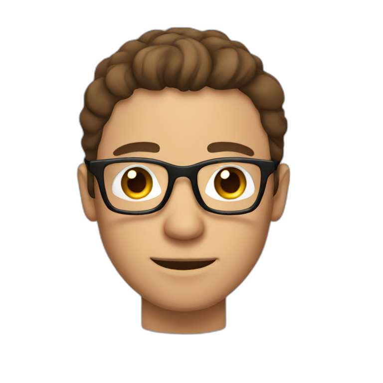 brown-haired man wearing glasses who is not able to get a key into a lock emoji