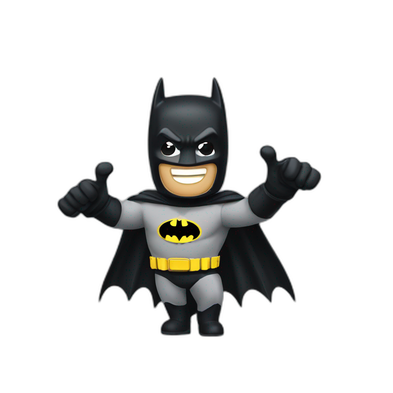 batman being excited with his hands in the air emoji